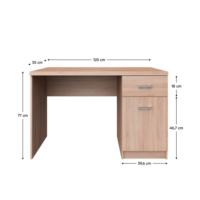 Casa si Gradina - Mobilier - Mese si birouri - Birouri - Birou PC 1D1S/120, stejar Sonoma, TOPTY TIP 36 - Infinity.ro