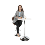 Casa si Gradina - Mobilier - Mese si birouri - Mese living - Masa de bar cu inaltime reglabila, alb, diametru 60 cm, BRANY 2 NEW - Infinity.ro