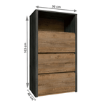 Casa si Gradina - Mobilier - Comode si corpuri - Comode - Comoda, gri/stejar lefkas inchis, MONTANA KS3 - Infinity.ro