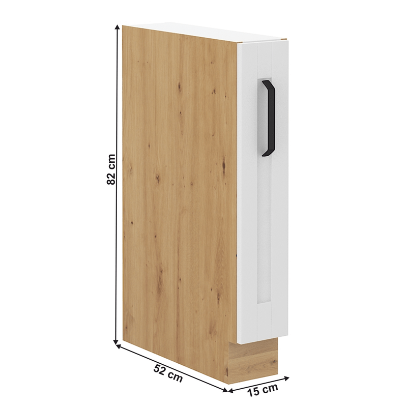 Casa si Gradina - Mobilier - Dulapuri si sifoniere - Dulapuri - Dulap inferior cu cos glisant, alb/stejar artizan, LULA D15 CARGO - Infinity.ro