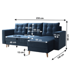 Casa si Gradina - Mobilier - Canapele si coltare - Canapele - Canapea extensibila, albastru, dreapta, BLEKY ROH - Infinity.ro