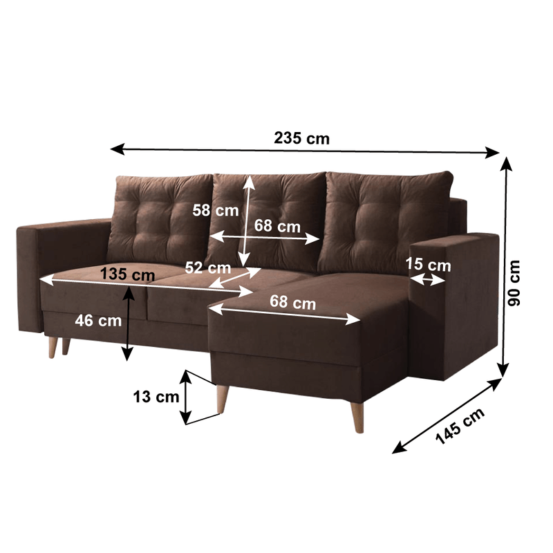 Casa si Gradina - Mobilier - Canapele si coltare - Canapele - Canapea extensibila, maro, dreapta, BLEKY ROH - Infinity.ro