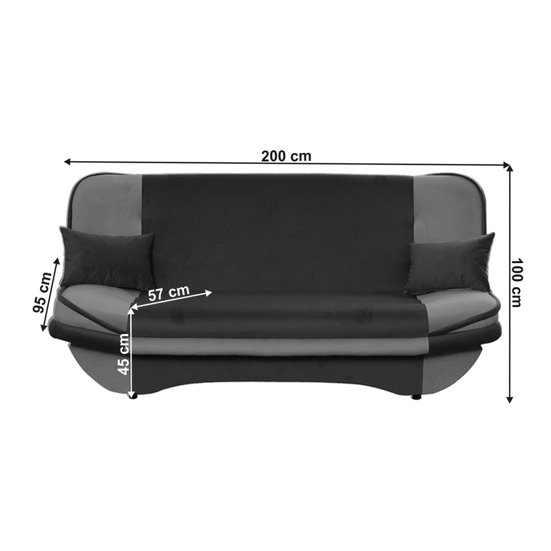 Casa si Gradina - Mobilier - Canapele si coltare - Canapele - Canapea extensibila, gri deschis/gri inchis, GURU - Infinity.ro