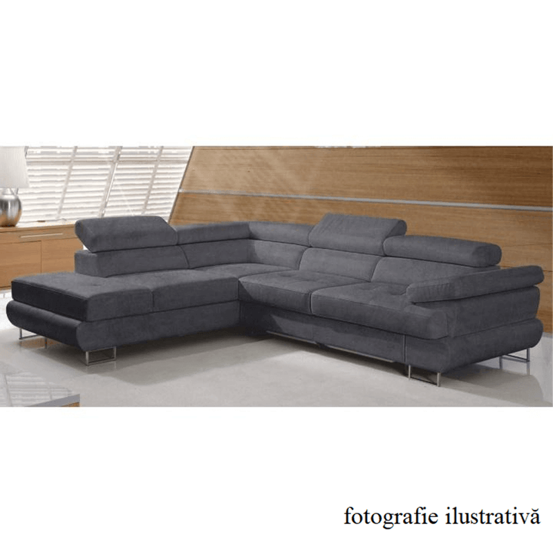 Casa si Gradina - Mobilier - Canapele si coltare - Canapele - Set canapea cu spatiu de depozitare, gri, material textil, stanga, BUTON R - Infinity.ro