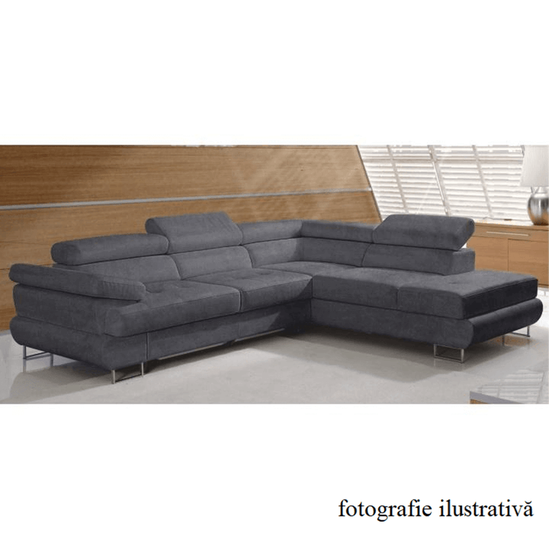 Casa si Gradina - Mobilier - Canapele si coltare - Canapele - Set canapea, gri, material textil, dreapta, BUTON P - Infinity.ro