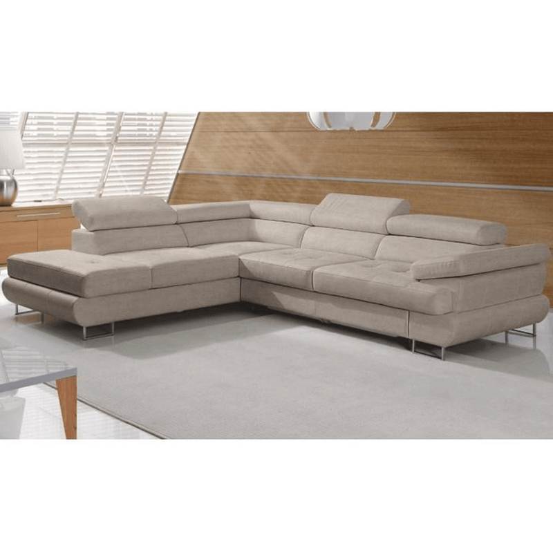 Casa si Gradina - Mobilier - Canapele si coltare - Canapele - Set canapea, maro deschis melanj, material textil, stanga, BUTON P - Infinity.ro