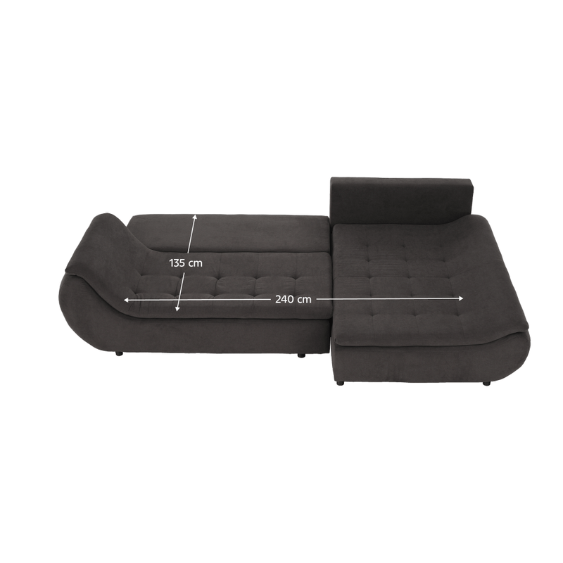 Casa si Gradina - Mobilier - Canapele si coltare - Canapele - Set canapea, gri-maro /galben, material textil, dreapta, BRATO - Infinity.ro