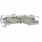 Casa si Gradina - Mobilier - Canapele si coltare - Canapele - Set canapea cu spatiu de depozitare, gri deschis, material textil, dreapta, BUTON R - Infinity.ro