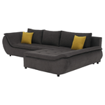 Casa si Gradina - Mobilier - Canapele si coltare - Canapele - Set canapea, gri-maro /galben, material textil, dreapta, BRATO - Infinity.ro