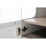 Casa si Gradina - Mobilier - Dulapuri si sifoniere - Dulapuri - Vitrina, alba extra luciu ridicat HG/stejar sonoma inchis, model dreapta, LYNATET TYP 01 - Infinity.ro