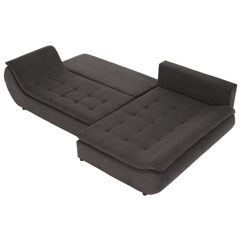 Casa si Gradina - Mobilier - Canapele si coltare - Canapele - Set canapea, gri-maro /galben, material textil, dreapta, BRATO - Infinity.ro