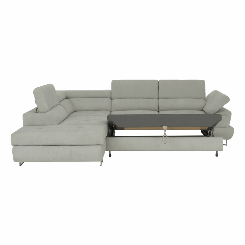 Casa si Gradina - Mobilier - Canapele si coltare - Canapele - Set canapea cu spatiu de depozitare, gri deschis, material textil, stanga, BUTON R - Infinity.ro