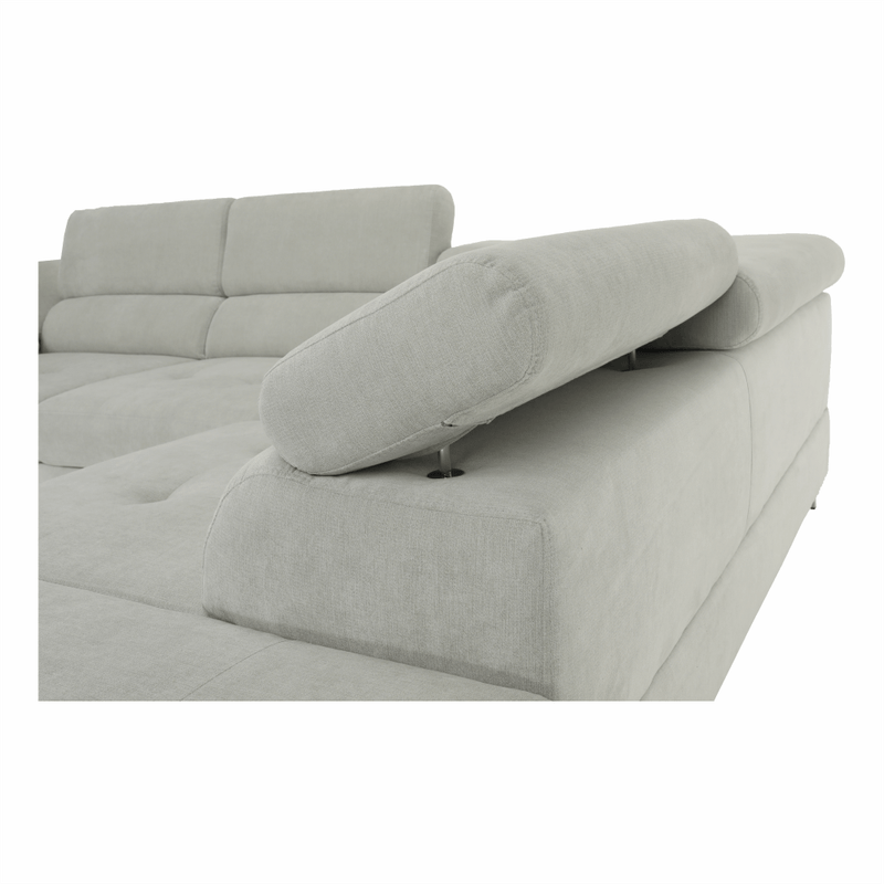 Casa si Gradina - Mobilier - Canapele si coltare - Canapele - Set canapea cu spatiu de depozitare, gri deschis, material textil, dreapta, BUTON R - Infinity.ro