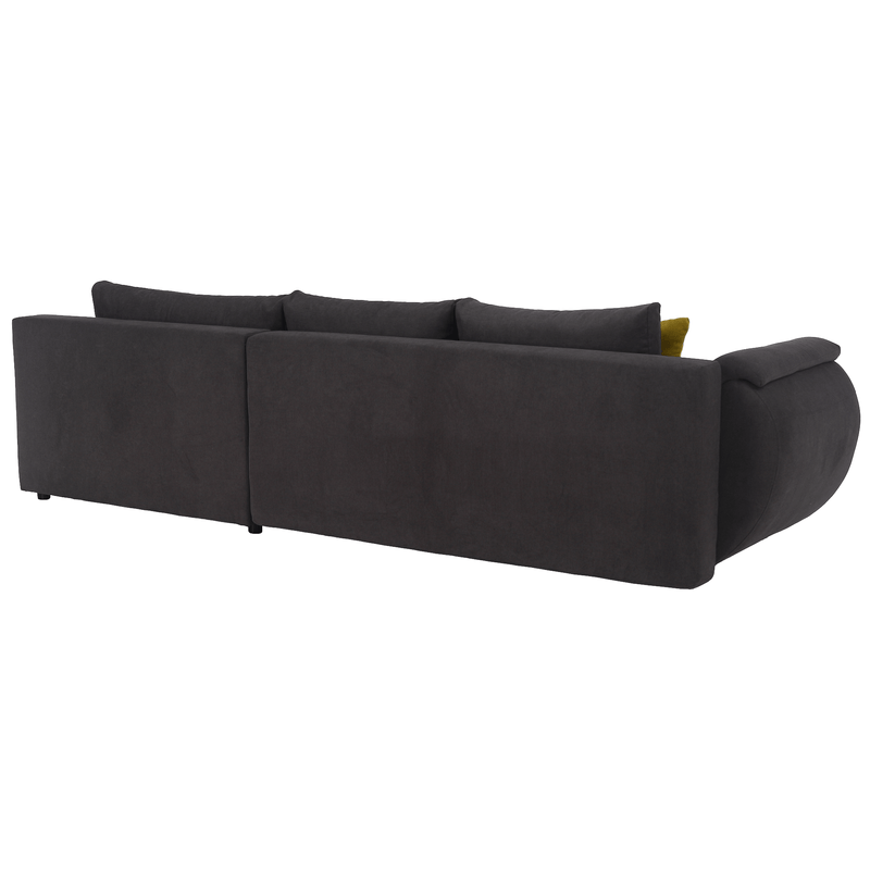 Casa si Gradina - Mobilier - Canapele si coltare - Canapele - Set canapea, gri-maro /galben, material textil, dreapta, BRATO - Infinity.ro