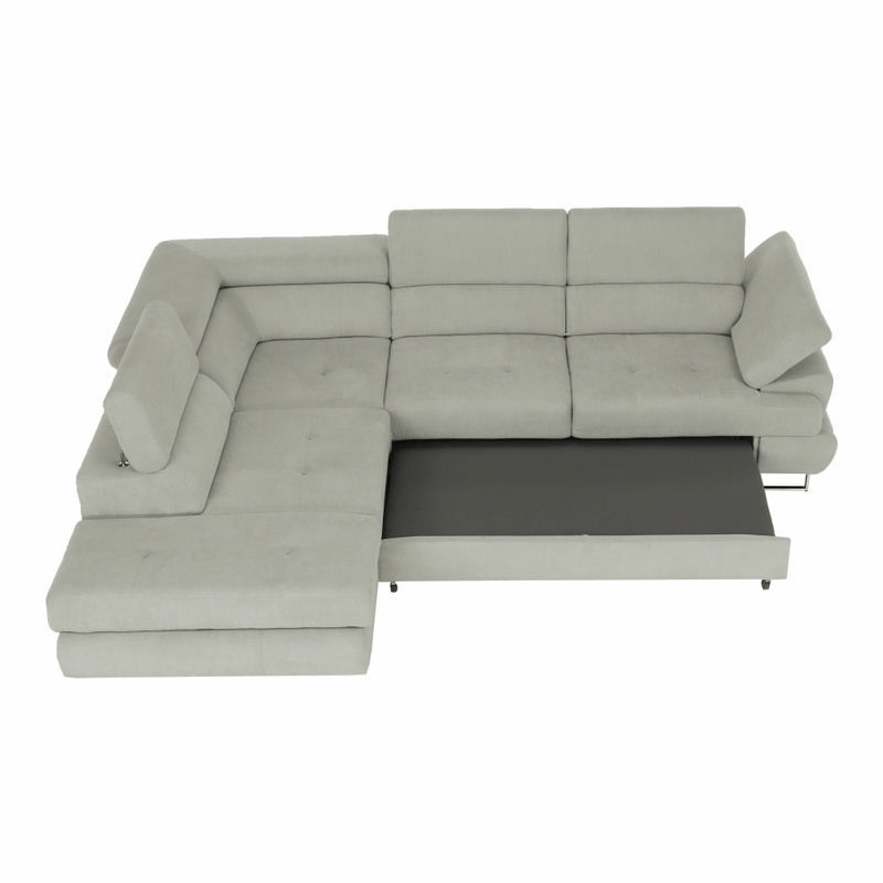 Casa si Gradina - Mobilier - Canapele si coltare - Canapele - Set canapea cu spatiu de depozitare, gri deschis, material textil, stanga, BUTON R - Infinity.ro