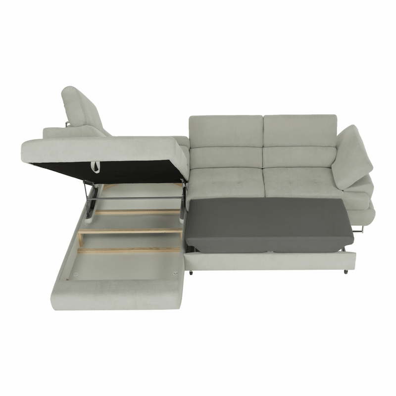 Casa si Gradina - Mobilier - Canapele si coltare - Canapele - Set canapea cu spatiu de depozitare, gri deschis, material textil, stanga, BUTON R - Infinity.ro