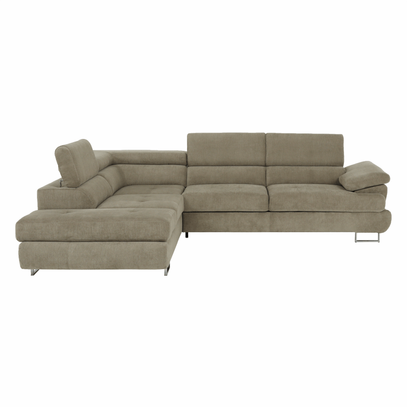 Casa si Gradina - Mobilier - Canapele si coltare - Canapele - Set canapea, maro deschis melanj, material textil, stanga, BUTON P - Infinity.ro