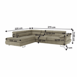 Casa si Gradina - Mobilier - Canapele si coltare - Canapele - Set canapea, maro deschis melanj, material textil, stanga, BUTON P - Infinity.ro