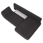 Casa si Gradina - Mobilier - Canapele si coltare - Canapele - Set canapea, gri-maro /galben, material textil, dreapta, BRATO - Infinity.ro