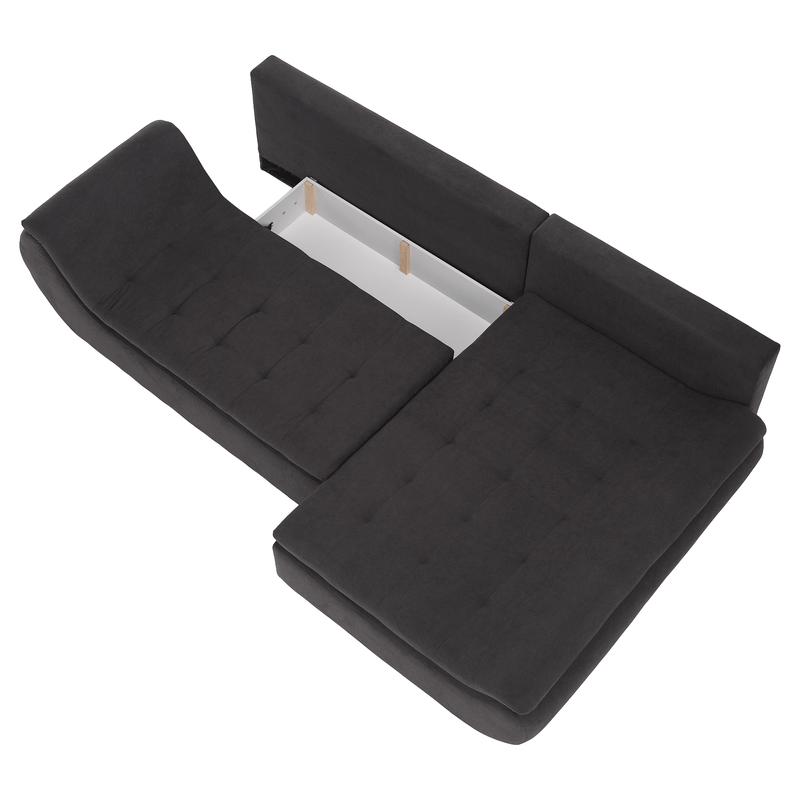 Casa si Gradina - Mobilier - Canapele si coltare - Canapele - Set canapea, gri-maro /galben, material textil, dreapta, BRATO - Infinity.ro