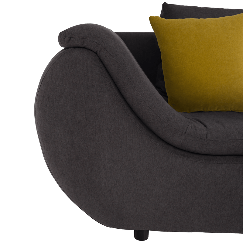 Casa si Gradina - Mobilier - Canapele si coltare - Canapele - Set canapea, gri-maro /galben, material textil, dreapta, BRATO - Infinity.ro