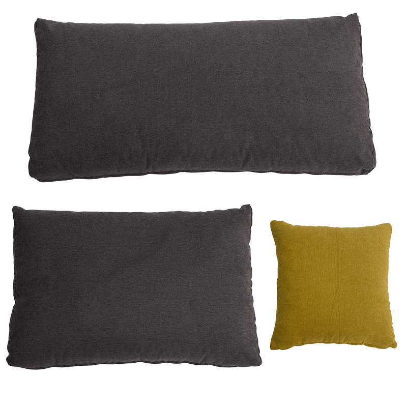 Casa si Gradina - Mobilier - Canapele si coltare - Canapele - Set canapea, gri-maro /galben, material textil, dreapta, BRATO - Infinity.ro