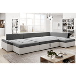Casa si Gradina - Mobilier - Canapele si coltare - Canapele - Canapea extensibila, alb/gri, dreapta, MATAR U - Infinity.ro