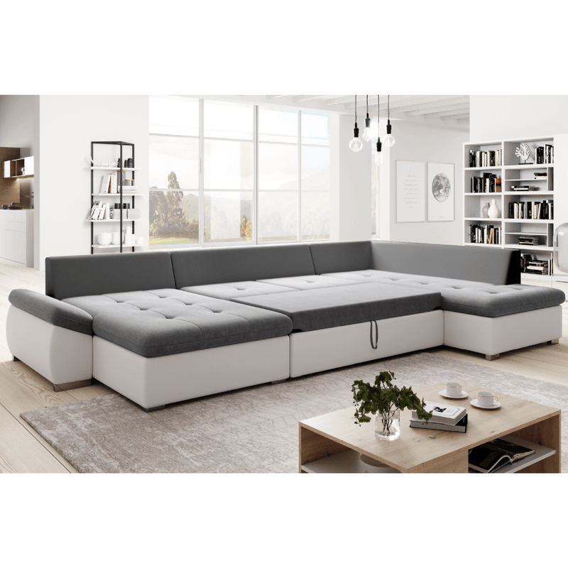 Casa si Gradina - Mobilier - Canapele si coltare - Canapele - Canapea extensibila, alb/gri, dreapta, MATAR U - Infinity.ro
