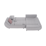 Casa si Gradina - Mobilier - Canapele si coltare - Canapele - Set canapea, gri deschis / roz pudra, material textil, dreapta, BRATO - Infinity.ro