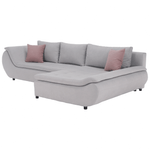 Casa si Gradina - Mobilier - Canapele si coltare - Canapele - Set canapea, gri deschis / roz pudra, material textil, dreapta, BRATO - Infinity.ro