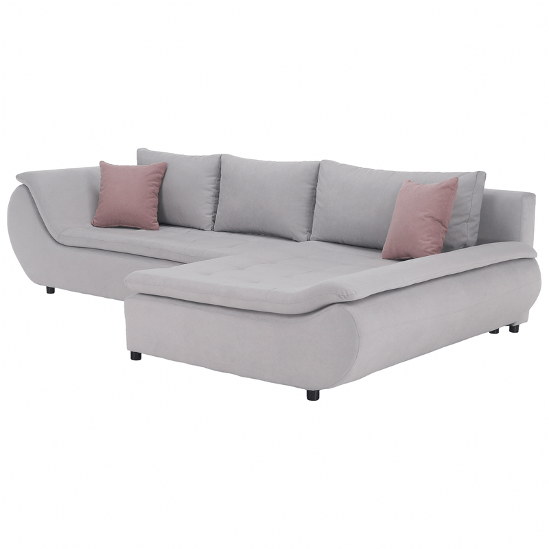 Casa si Gradina - Mobilier - Canapele si coltare - Canapele - Set canapea, gri deschis / roz pudra, material textil, dreapta, BRATO - Infinity.ro