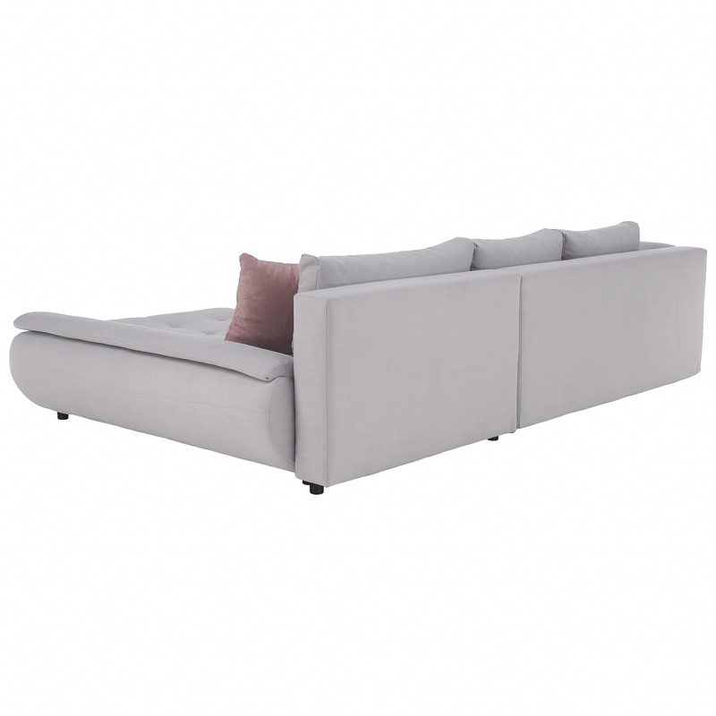Casa si Gradina - Mobilier - Canapele si coltare - Canapele - Set canapea, gri deschis / roz pudra, material textil, dreapta, BRATO - Infinity.ro