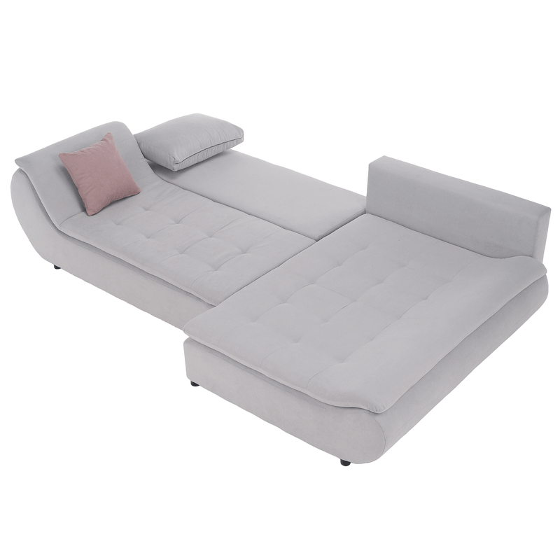 Casa si Gradina - Mobilier - Canapele si coltare - Canapele - Set canapea, gri deschis / roz pudra, material textil, dreapta, BRATO - Infinity.ro