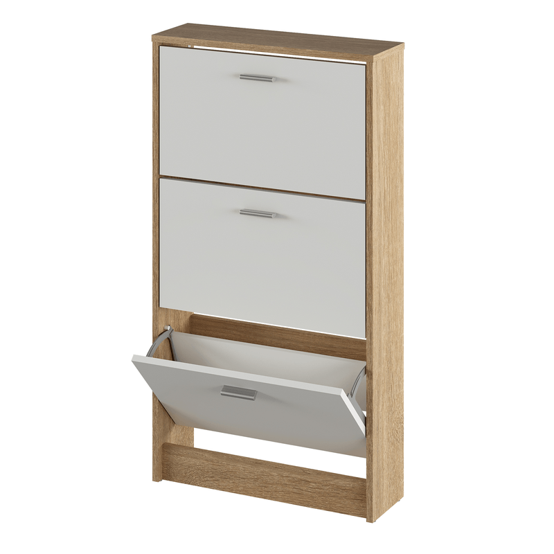 Casa si Gradina - Mobilier - Dulapuri si sifoniere - Dulapuri - Dulap pantofi, 3 rafturi, stejar sonoma/ alb, MOBI 13 - Infinity.ro