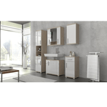 Casa si Gradina - Mobilier - Dulapuri si sifoniere - Dulapuri - Dulap suspendat cu oglinda, stejar sonoma/ alb mat, LESSY NEW 01 - Infinity.ro