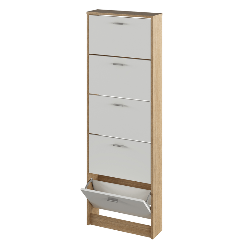 Casa si Gradina - Mobilier - Dulapuri si sifoniere - Dulapuri - Dulap pantofi, 5 rafturi, stejar sonoma/ alb, MOBI 15 - Infinity.ro