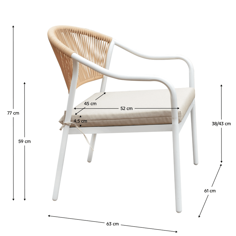 Casa si Gradina - Gradina si terasa - Mobilier exterior - Seturi mobila gradina - Set de mobilier de gradina din ratan, 4 piese, alb/bej, PALNY - Infinity.ro