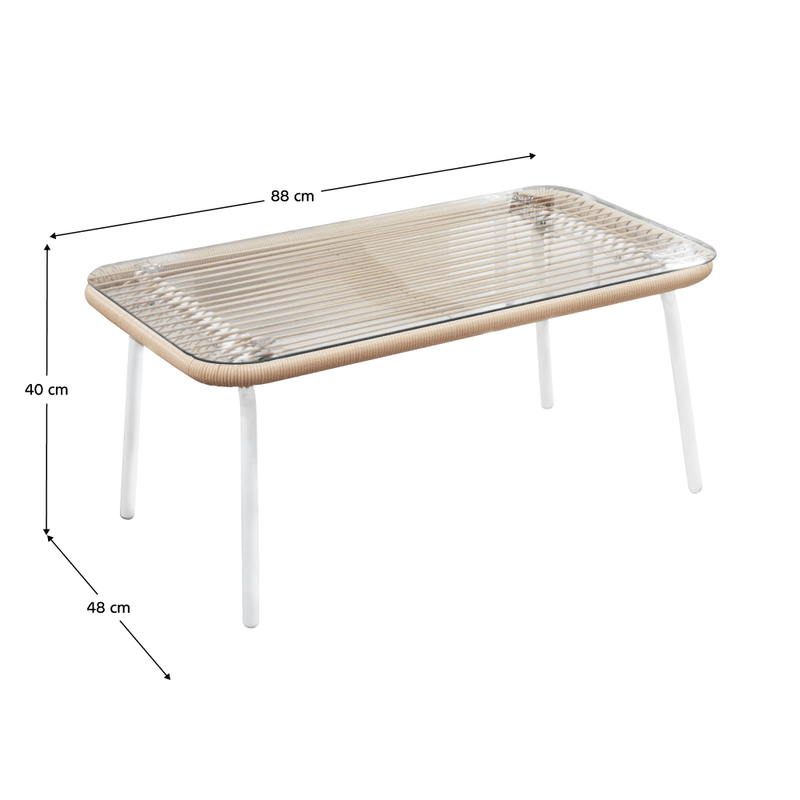 Casa si Gradina - Gradina si terasa - Mobilier exterior - Seturi mobila gradina - Set de mobilier de gradina din ratan, 4 piese, alb/bej, PALNY - Infinity.ro