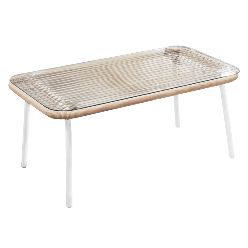 Casa si Gradina - Gradina si terasa - Mobilier exterior - Seturi mobila gradina - Set de mobilier de gradina din ratan, 4 piese, alb/bej, PALNY - Infinity.ro