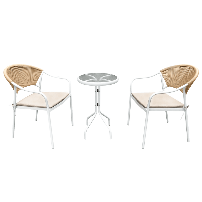 Casa si Gradina - Gradina si terasa - Mobilier exterior - Seturi mobila gradina - Setul de ratan pentru gradina cu 3 piese, alb/bej, ELIOR - Infinity.ro