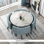 Casa si Gradina - Mobilier - Seturi de mobilier - Seturi bucatarie - Set de mobilier dining 1+4, negru/gri deschis, BEVAN NEW - Infinity.ro