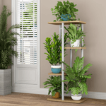 Casa si Gradina - Gradinarit si plante - Plante si ghivece - Ghivece si suporturi - Suport de flori, alb/sonoma stejar, LEDOR TIP 1 - Infinity.ro