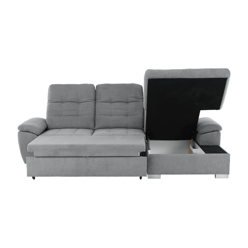 Casa si Gradina - Mobilier - Canapele si coltare - Coltare - Coltar, mustar tesatura gri, dreapta, EVANGELIN - Infinity.ro