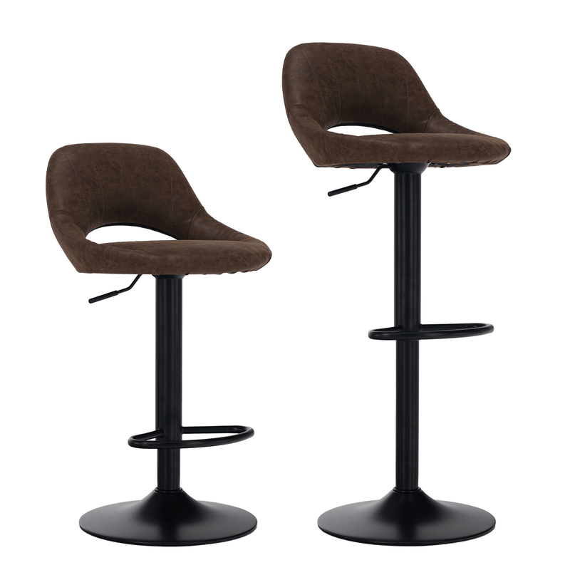 Casa si Gradina - Mobilier - Scaune si fotolii - Scaune - Scaun de bar, material textil maro cu efect de piele intoarsa, LORASA NEW - Infinity.ro