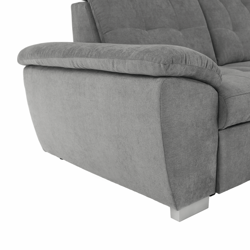 Casa si Gradina - Mobilier - Canapele si coltare - Coltare - Coltar, mustar tesatura gri, dreapta, EVANGELIN - Infinity.ro