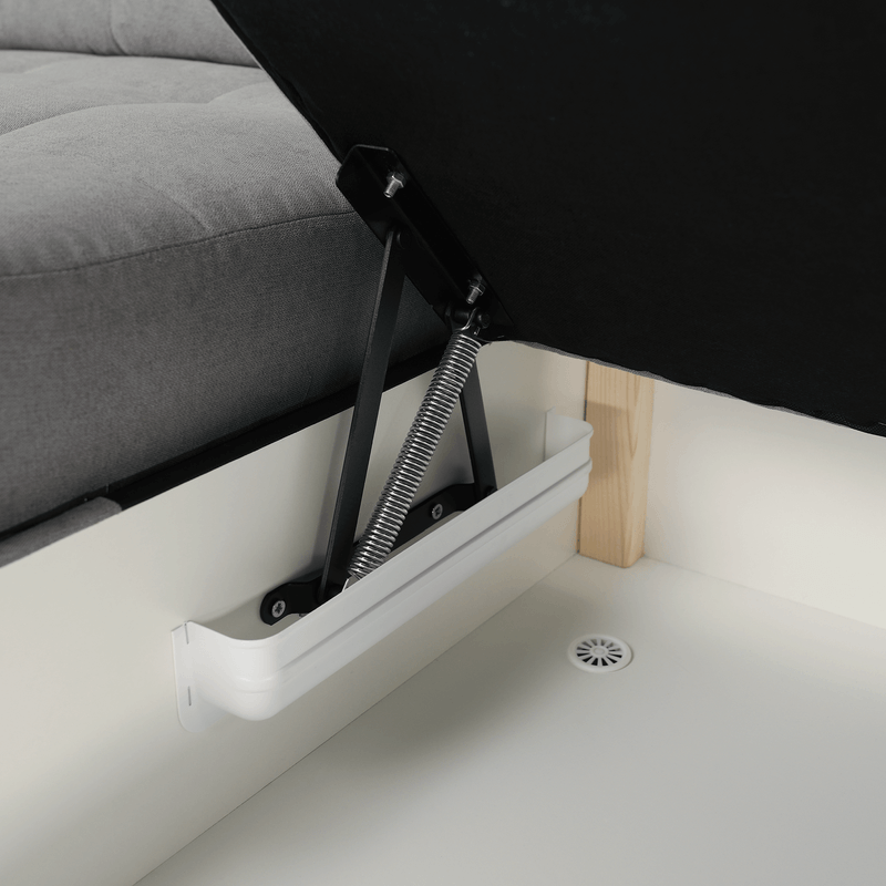 Casa si Gradina - Mobilier - Canapele si coltare - Coltare - Coltar, mustar tesatura gri, dreapta, EVANGELIN - Infinity.ro