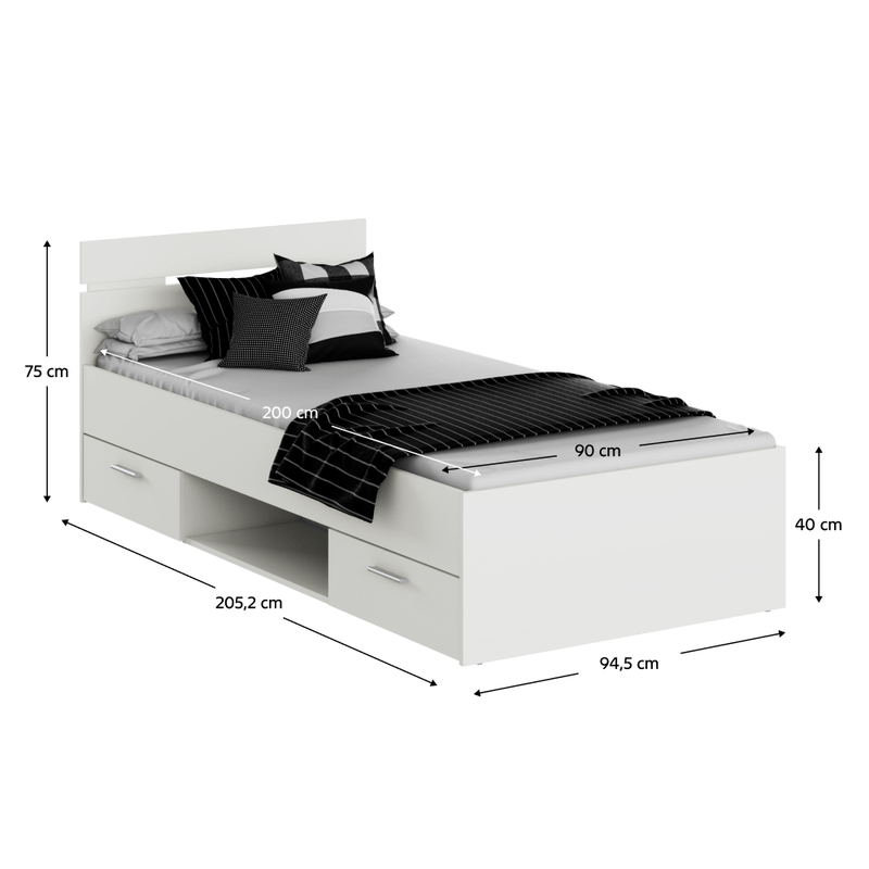 Casa si Gradina - Mobilier - Paturi si accesorii - Paturi - Pat, 90x200, alb, MICHIGAN NEW - Infinity.ro