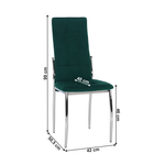 Casa si Gradina - Mobilier - Scaune si fotolii - Scaune - Scaun, tesatura catifea smarald/ metal, ADORA NEW - Infinity.ro