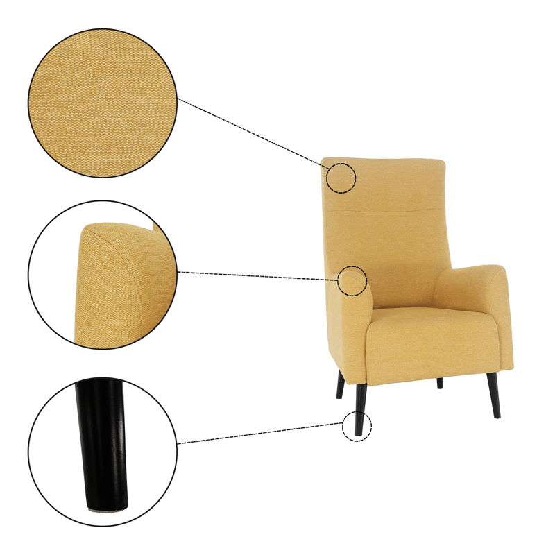 Casa si Gradina - Mobilier - Scaune si fotolii - Fotolii - Fotoliu cu urechi, galben/ negru, SAMY - Infinity.ro