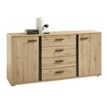 Casa si Gradina - Mobilier - Comode si corpuri - Comode - Comoda, stejar artizan / negru, KANODE - Infinity.ro